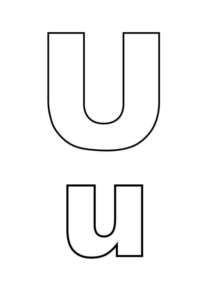 Dibujo de Letra U 3 para Colorear