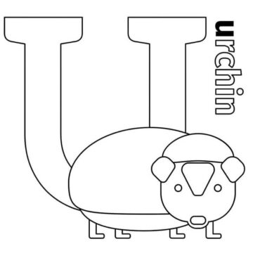 Dibujo de Letra U de Urchin para Colorear