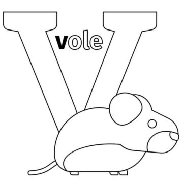 Dibujo de Vole Letra V para Colorear
