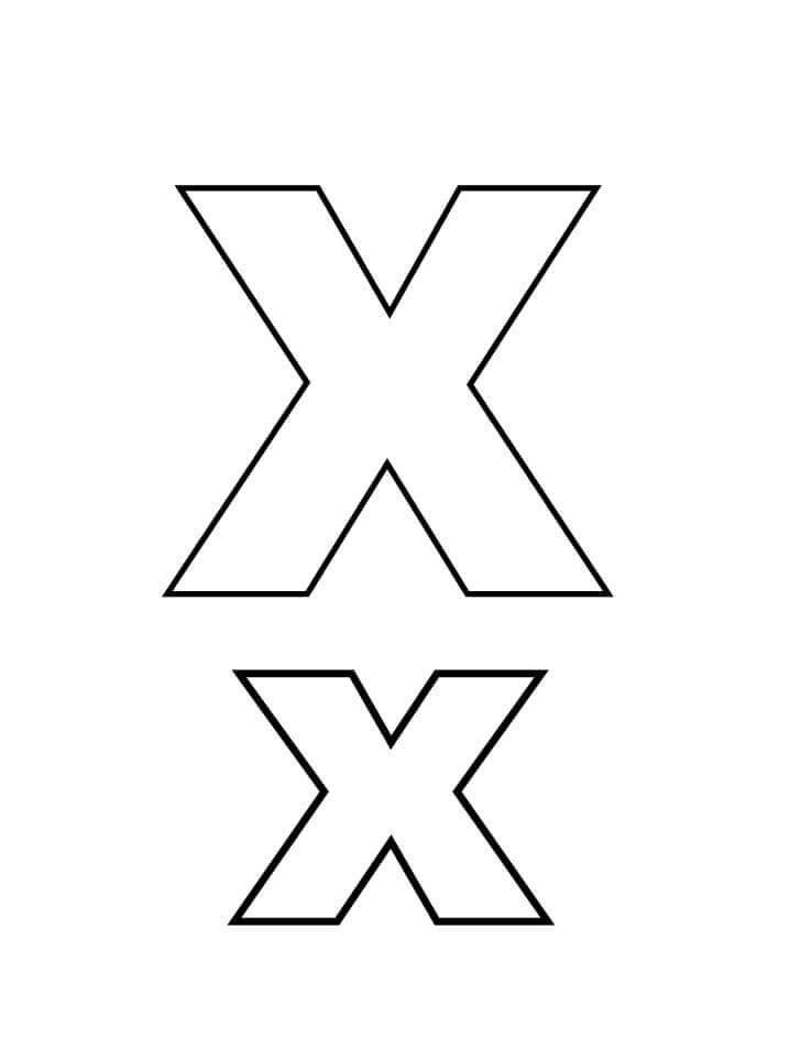 Dibujo de Letra X 1 para Colorear