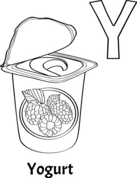 Dibujo de Yogur Letra y para Colorear