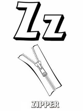 Dibujo de Cremallera Letra Z para Colorear