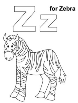 Dibujo de Letra de Cebra Z para Colorear