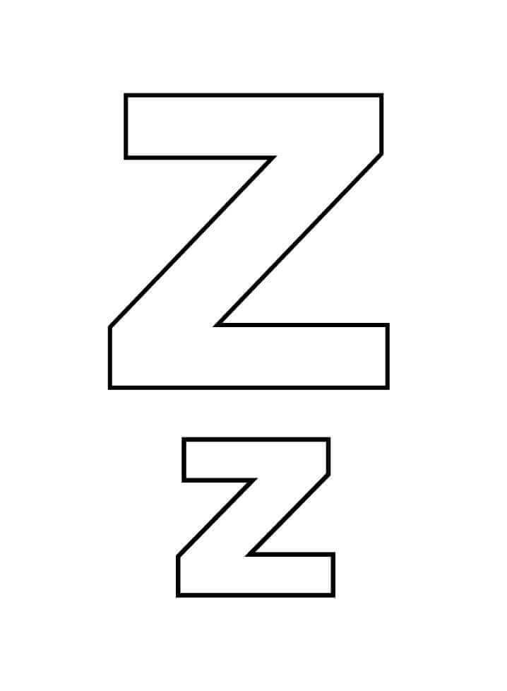 Dibujo de Letra Simple Z para Colorear