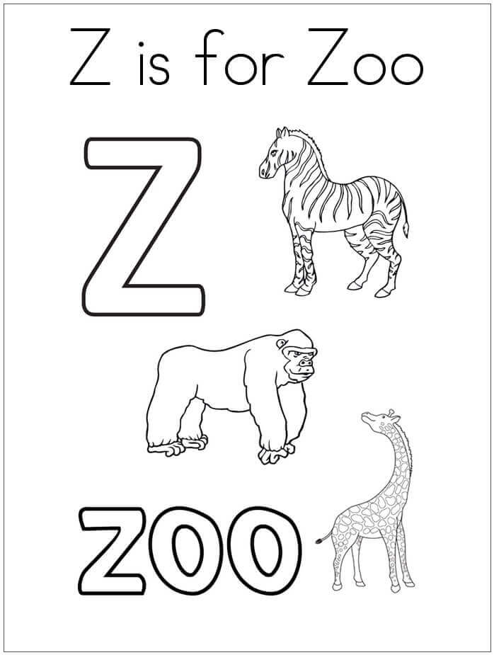 Dibujo de Zoo Letra Z para Colorear