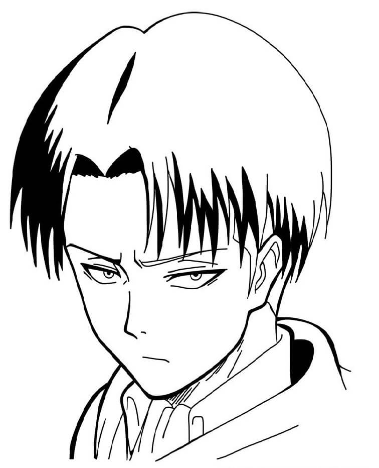 Dibujo de La Cara de Levi Es Genial para Colorear