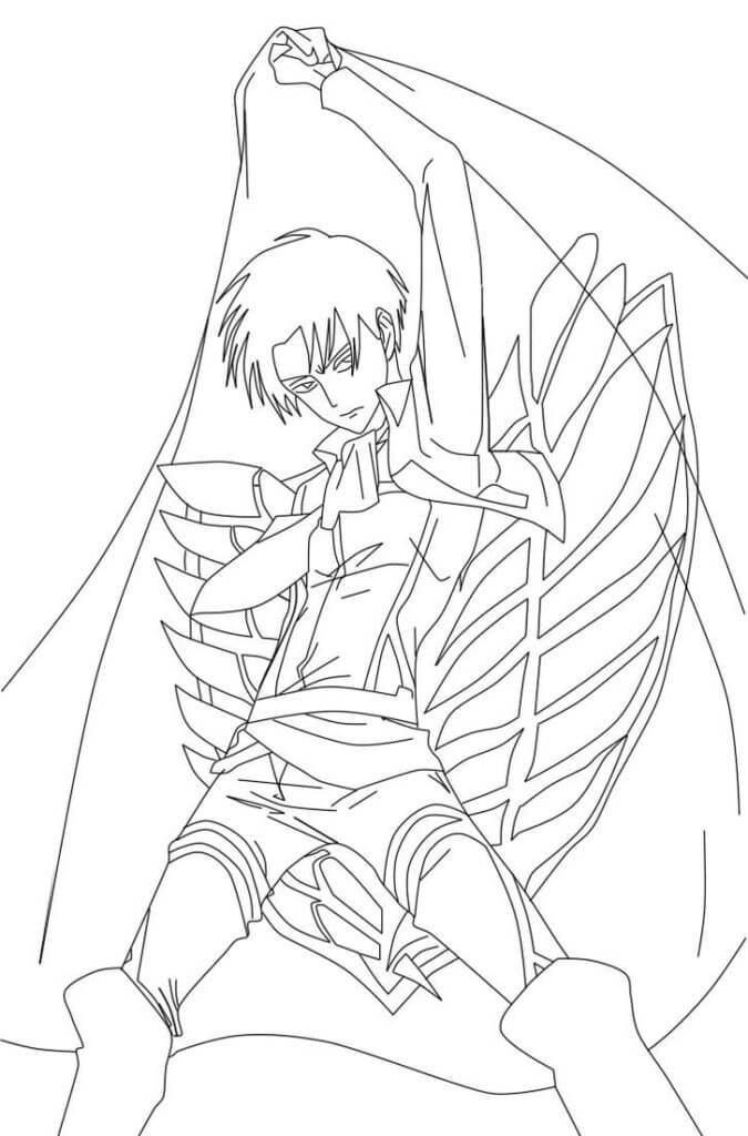 Dibujo de Levi del Ataque a los Titanes para Colorear