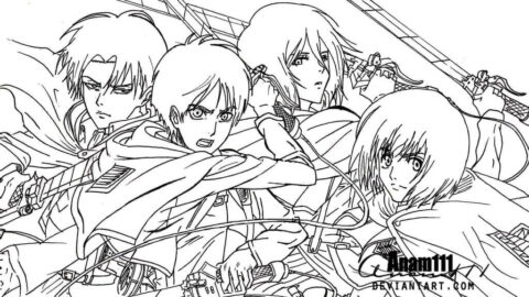 Dibujo de Levi y Equipo para Colorear