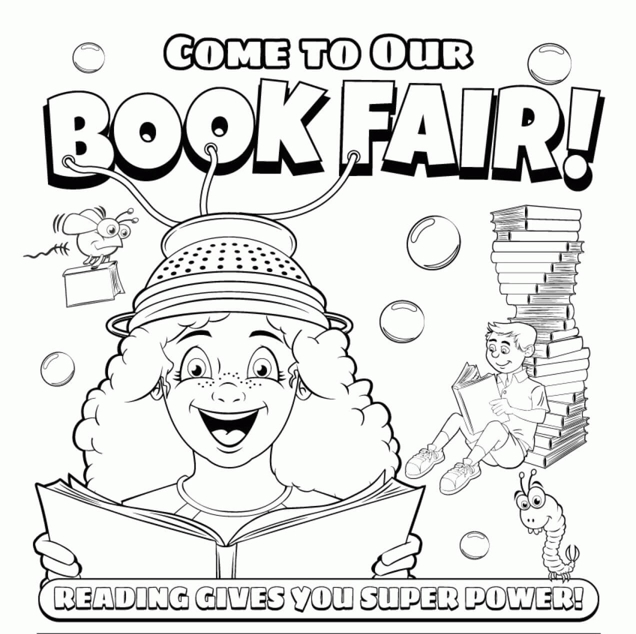 Dibujo de Feria del Libro Scholastic para Colorear