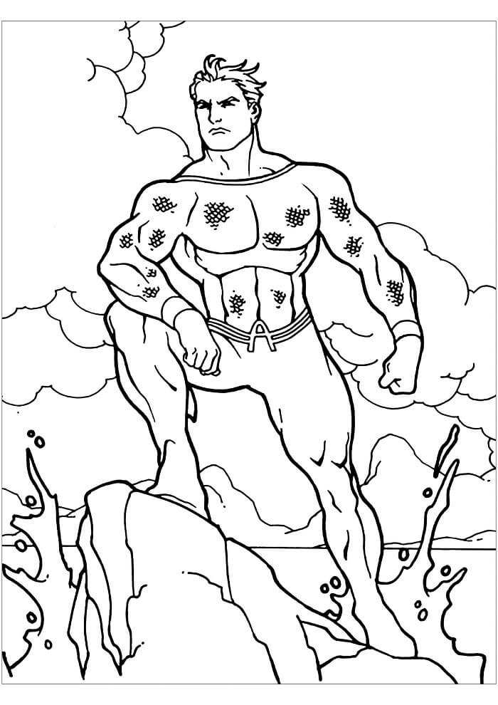 Dibujo de Aquaman Fuerte para Colorear