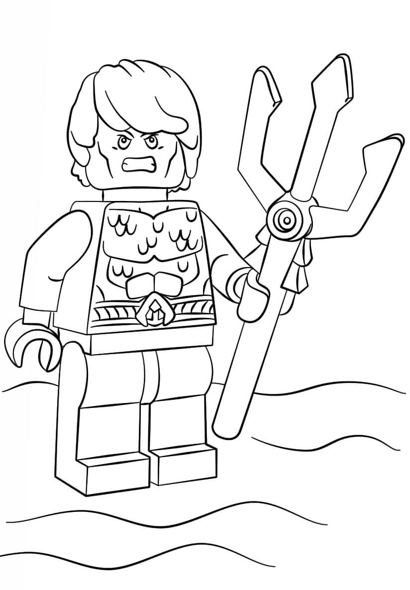 Dibujo de Lego Corriente Continua Aquaman para Colorear