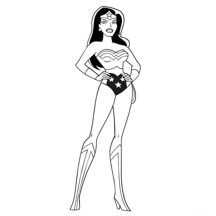 Dibujo de Mujer Maravilla Fuerte 1 para Colorear