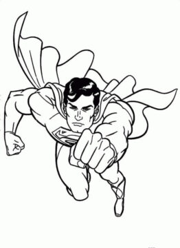 Dibujo de Super Hombre Volando 2 para Colorear