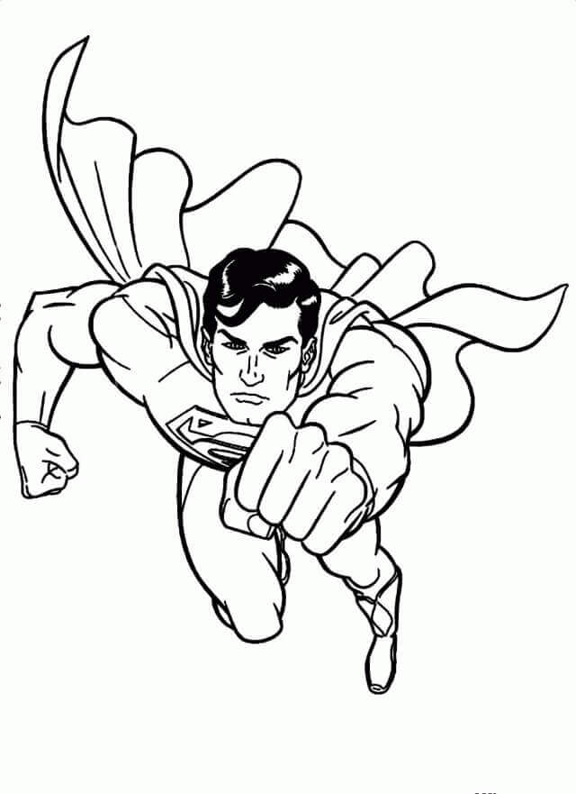 Dibujo de Super Hombre Volando 2 para Colorear