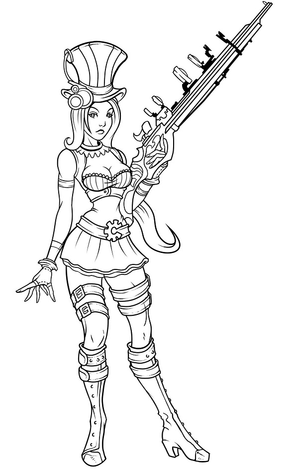 Dibujo de Alguacil Caitlyn para Colorear