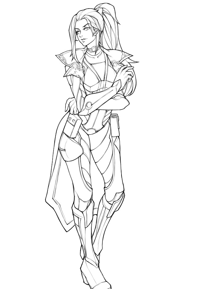 Dibujo de Caitlyn de Fuego de Pulso para Colorear