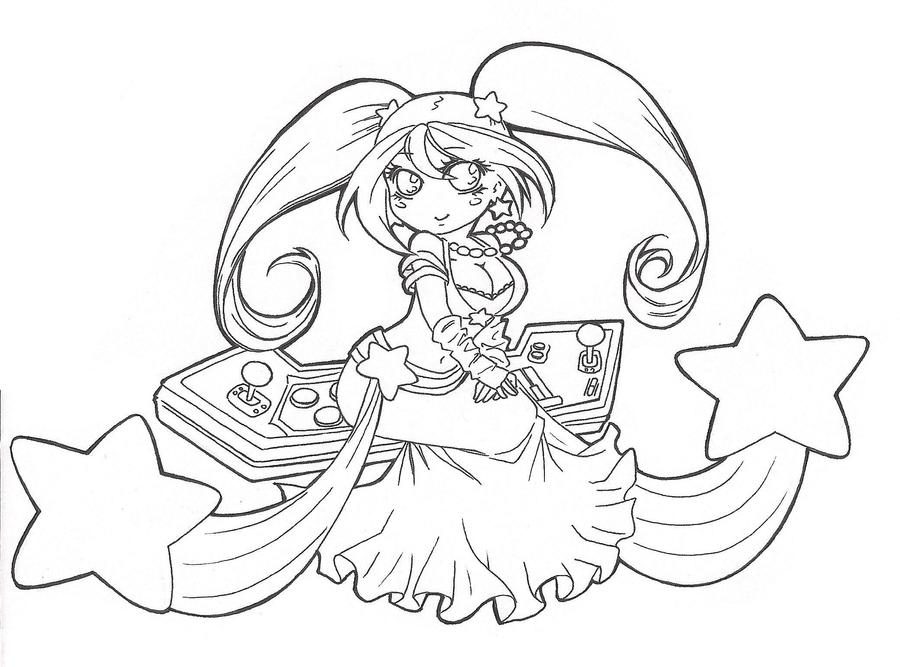 Dibujo de Chibi Arcade Sona para Colorear