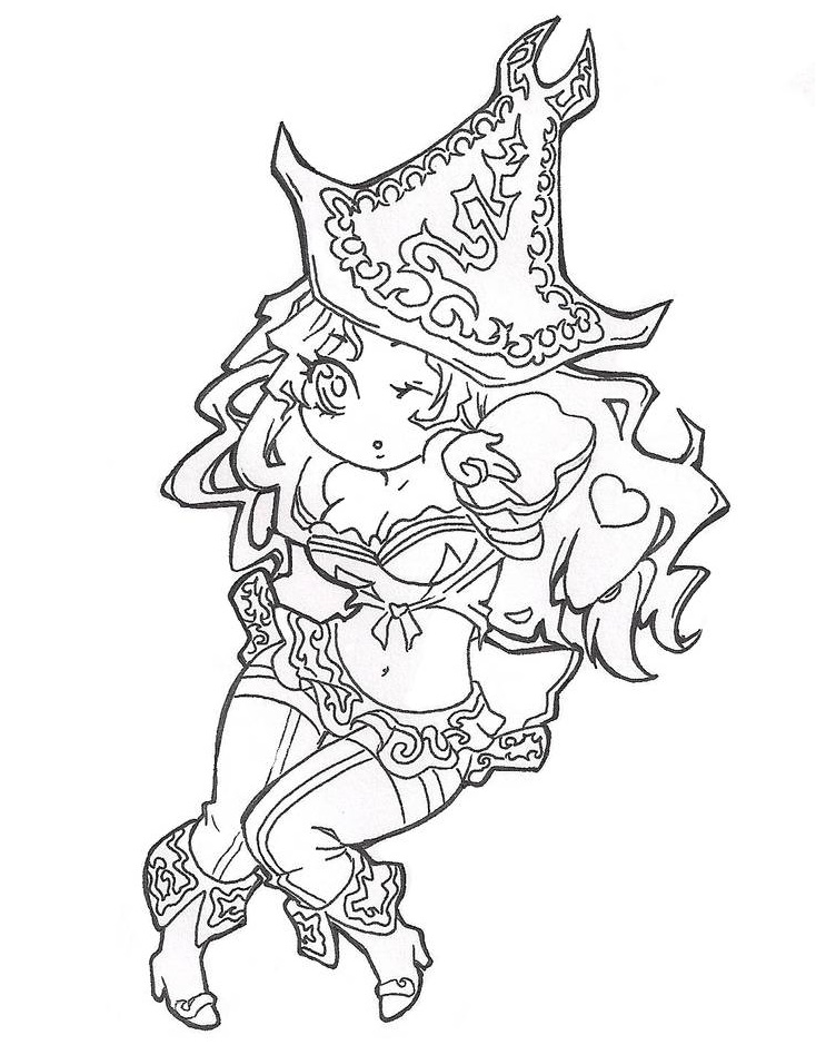Dibujo de Chibi Miss Fortune para Colorear