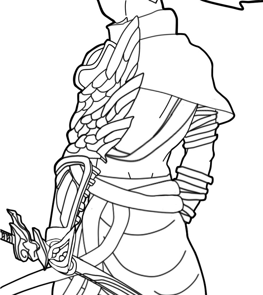 Dibujo de Cuerpo de Yasuo para Colorear