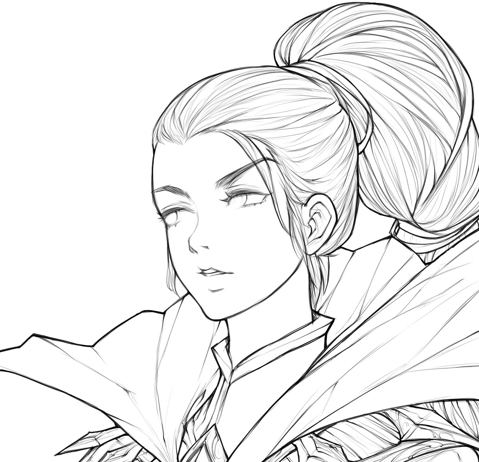 Dibujo de Hermosa Vayne para Colorear