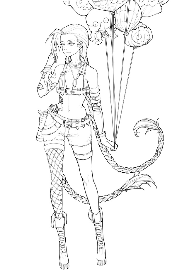 Dibujo de Jinx con Globo para Colorear