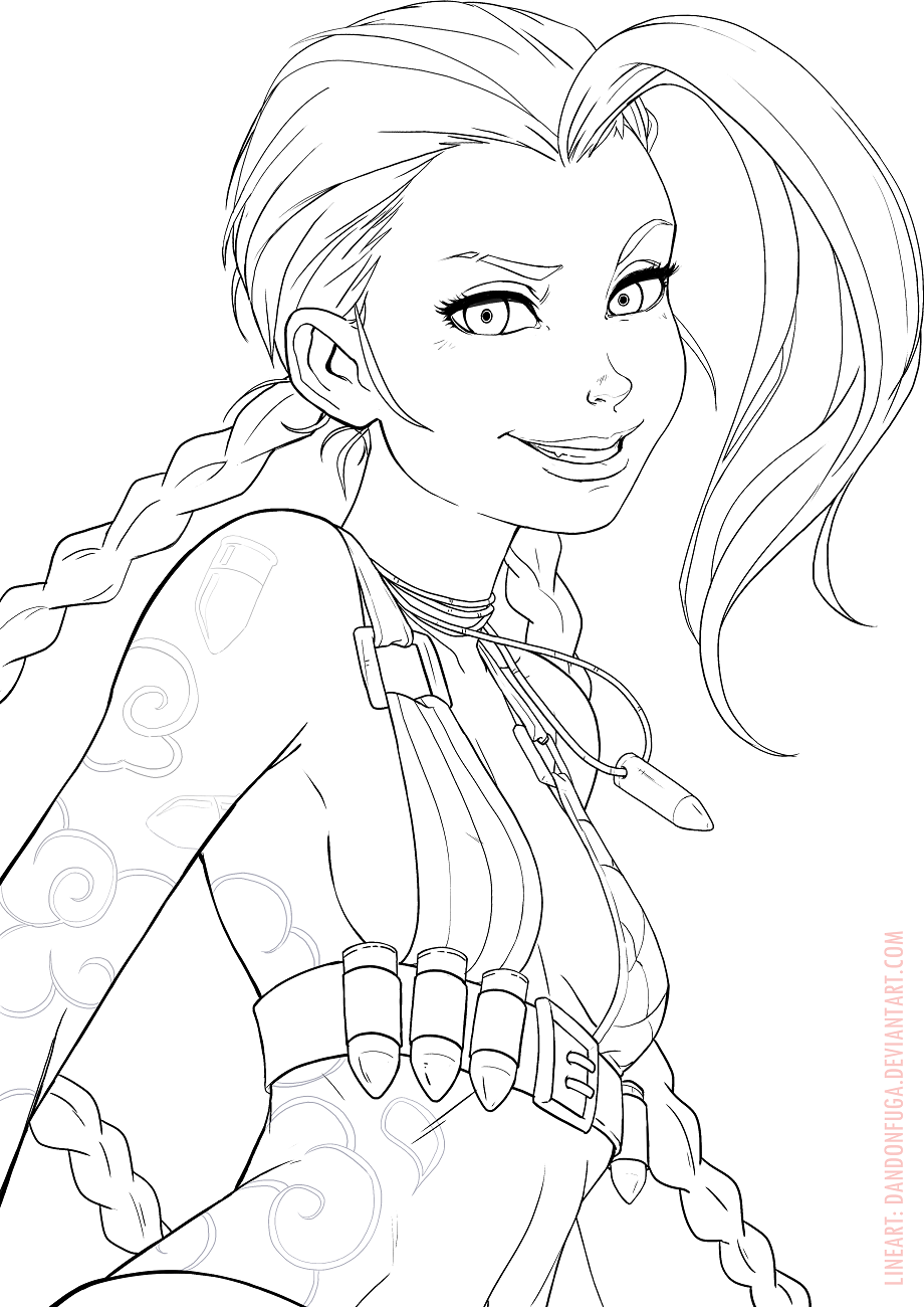 Dibujo de Jinx Sonriendo para Colorear