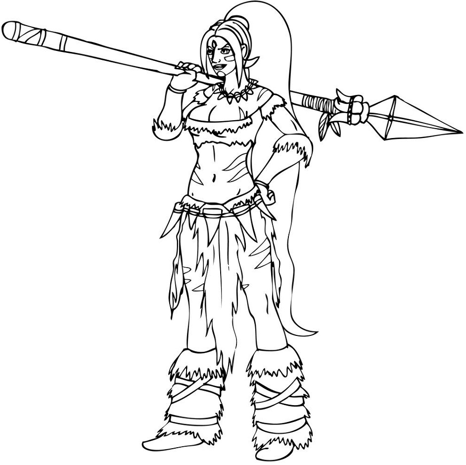 Dibujo de Nidalee para Colorear