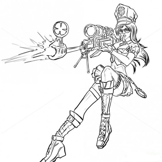 Dibujo de Oficial Caitlyn para Colorear