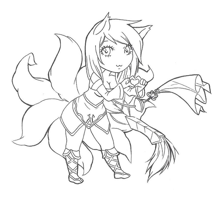 Dibujo de Pequeño Ahri para Colorear