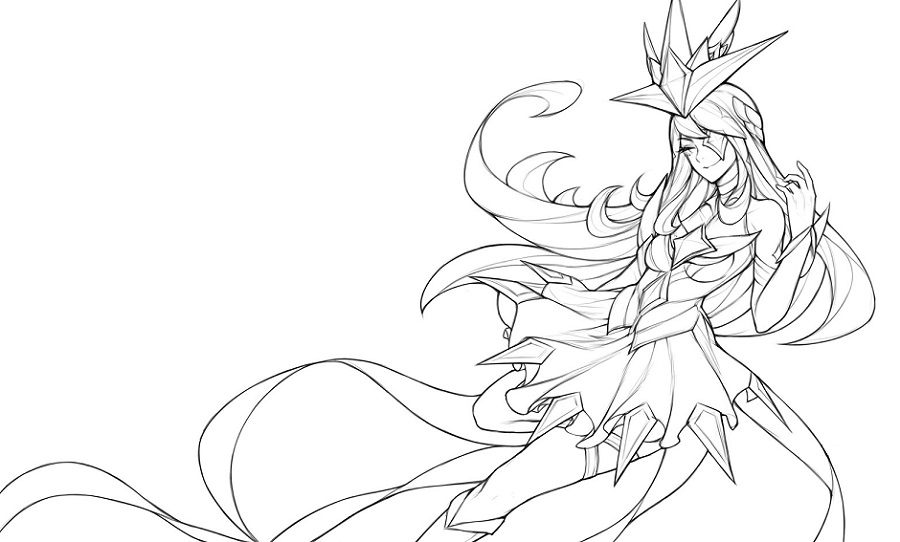 Dibujo de Syndra la Guardiana Estelar para Colorear