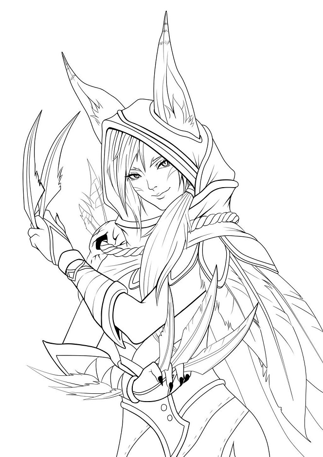 Dibujo de Xayah para Colorear