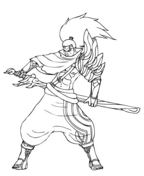 Dibujo de Yasuo para Colorear