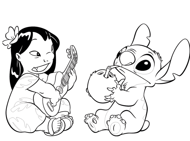 Dibujo de Lilo y Stitch para Colorear