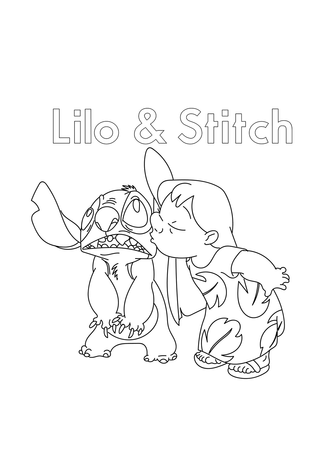 Dibujo de Puntada de Beso de Lilo para Colorear