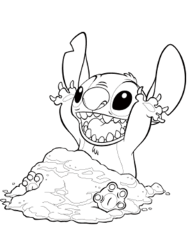 Dibujo de Puntada Jugando con Arena para Colorear