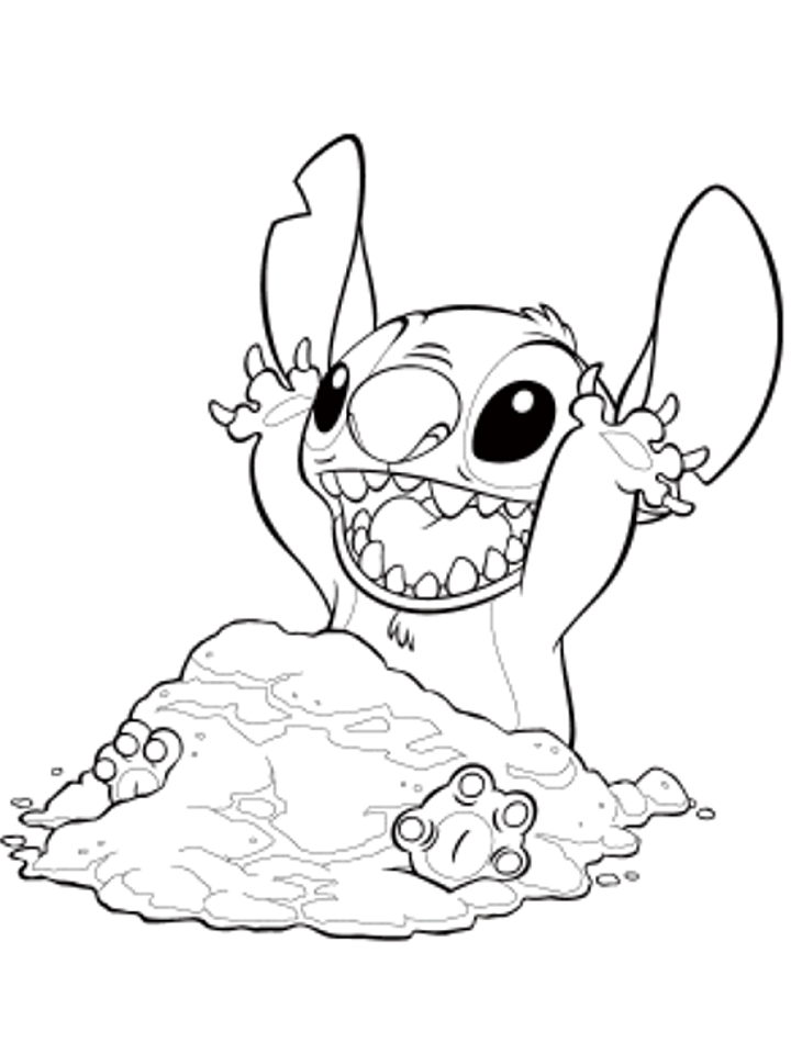 Dibujo de Puntada Jugando con Arena para Colorear