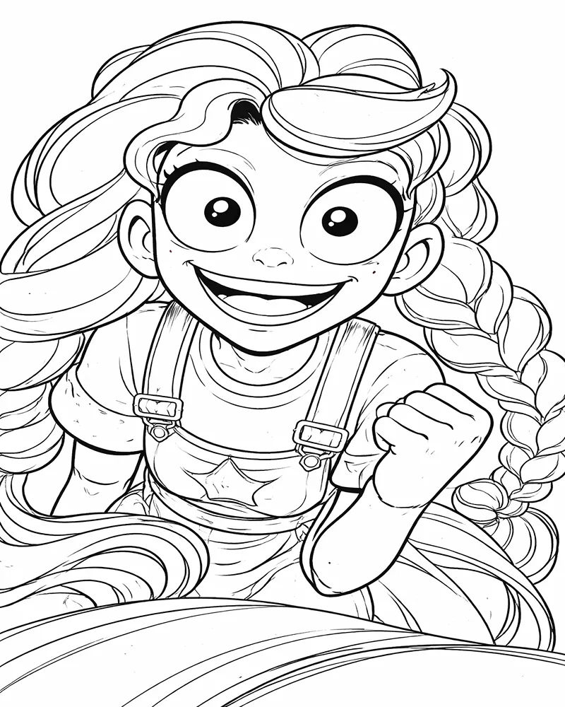 Dibujo de Lily Primer Plano Emocionada página para Colorear