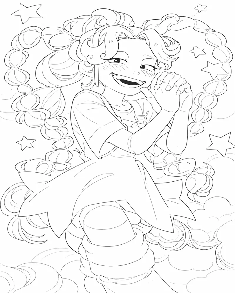 Dibujo de Lilys Escena de Estrella Riendo página para Colorear
