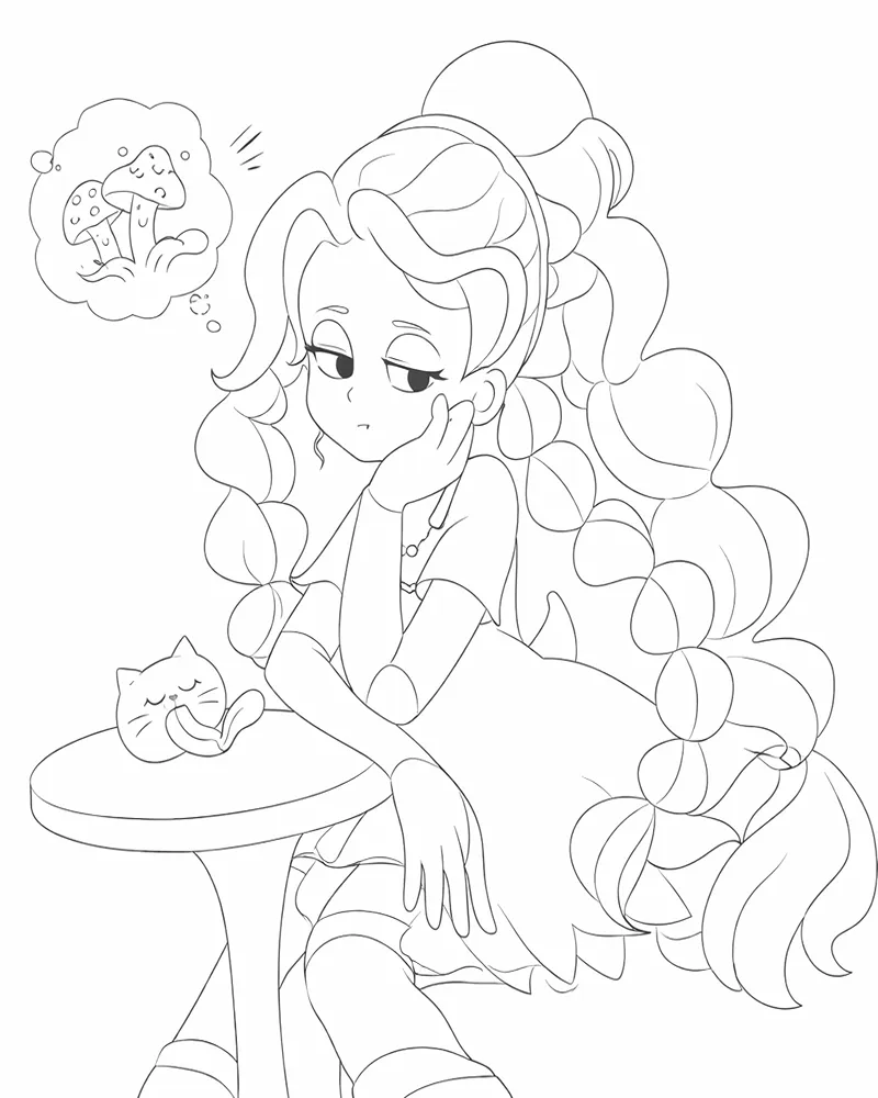 Dibujo de Lilys Pose Aburrida página para Colorear