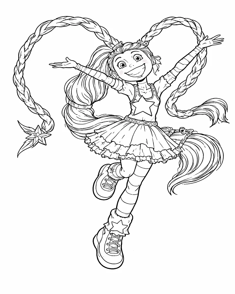 Dibujo de Lilys Pose de Salto Estrella página para Colorear