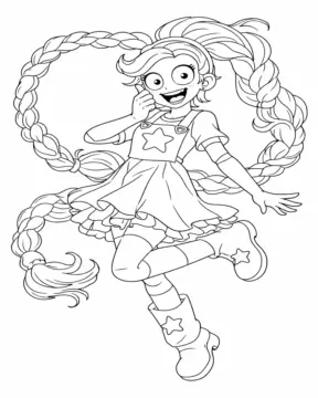 Dibujo de Lilys Salto Feliz página para Colorear