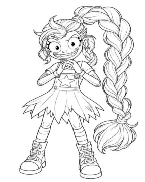Dibujo de Lilys Trenza Larga página para Colorear