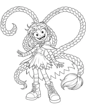 Dibujo de Lilys Trenzas Retorcidas página para Colorear