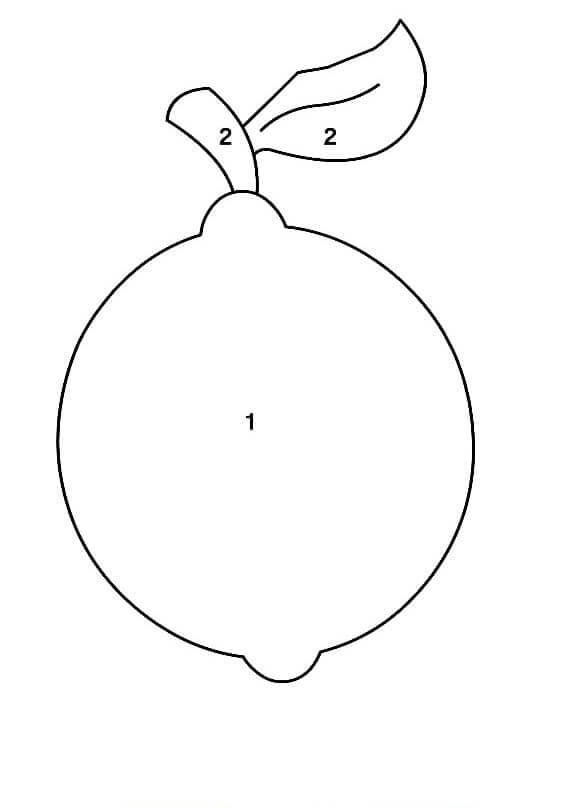 Dibujo de Color limón por número para Colorear
