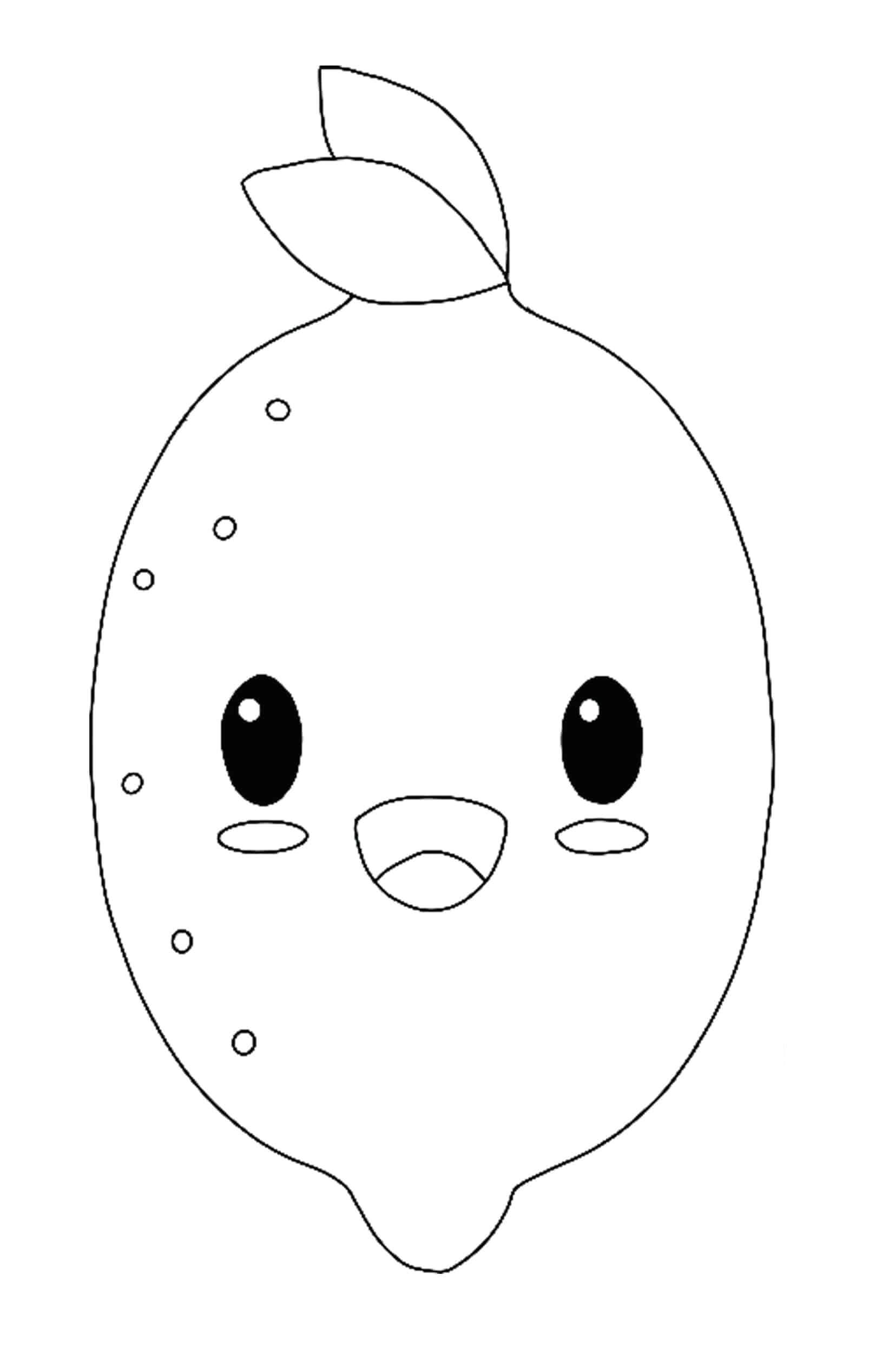 Dibujo de Divertido Lindo limón para Colorear