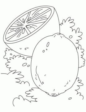 Dibujo de Sencillo un limón y Medio limón para Colorear