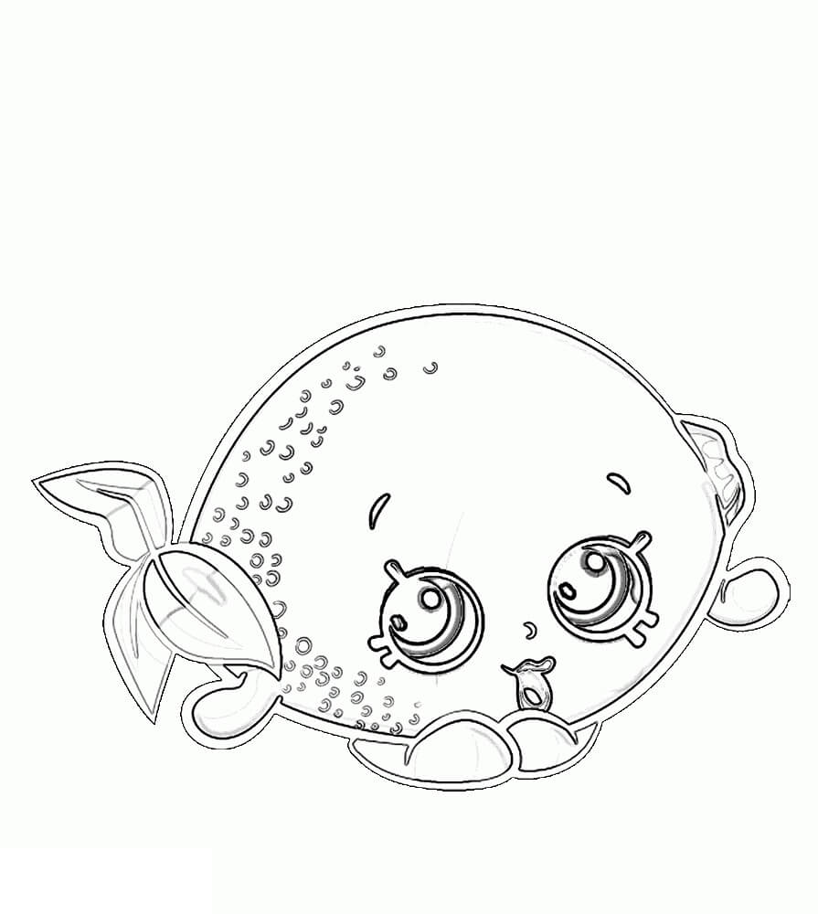 Dibujo de Shopkin Pippa limón para Colorear