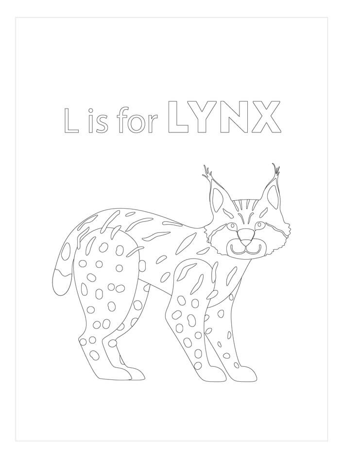 Dibujo de L Es para Lince para Colorear