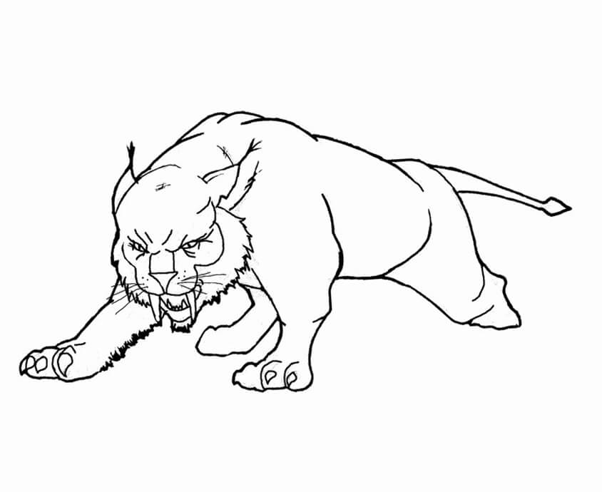Dibujo de Lince Enojado para Colorear
