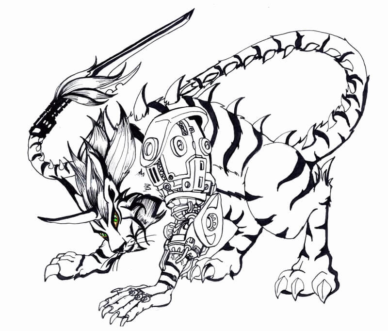 Dibujo de Lince Fresco para Colorear